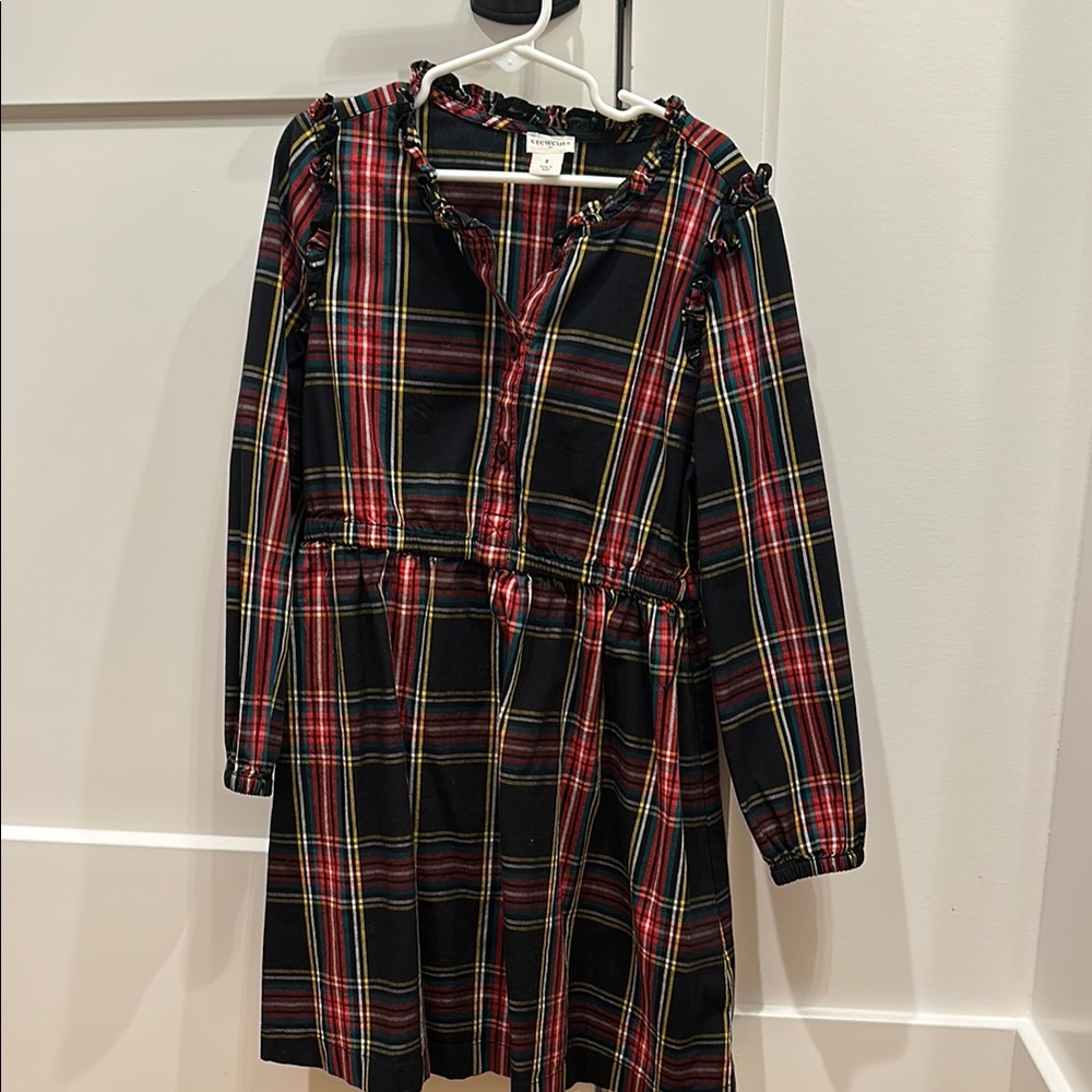 Plaid Girls Dress in Red and Black